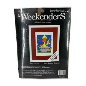 Weekenders "Just Ducky" Duck in Bathtub Counted Cross Stitch Kit w/ Frame #03643